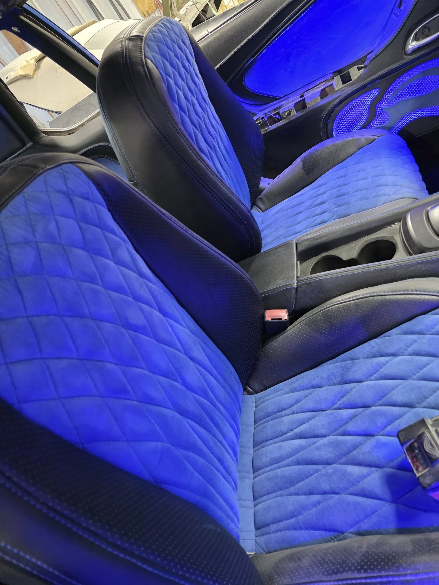 1977 Impala custom blue diamond quilted seats
